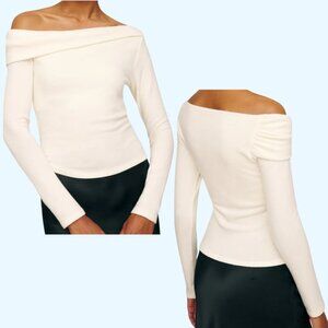 Reformation - Elio Knit Top inCore - Fior Di Latte New with Tag